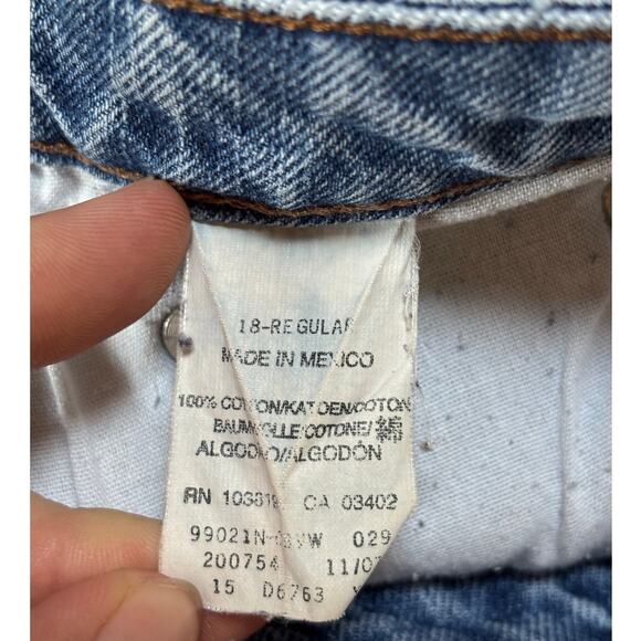 Harley Davidson Womens Bootcut Blue Denim Jeans 2007 Size 18 Regular FLAW - Picture 6 of 10